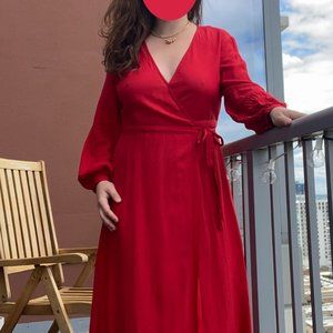 H&M Red Wrap Dress